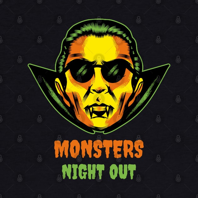 Monsters Night Out Creepy Halloween Gift by BarrelLive